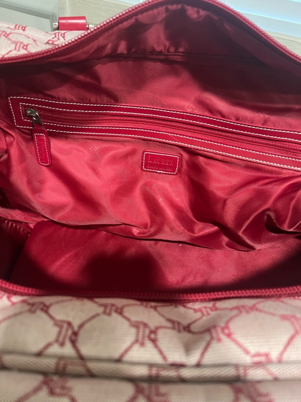 Ralph Lauren Patterned Travel Duffle Wheelie Bag - Picture 10 of 13